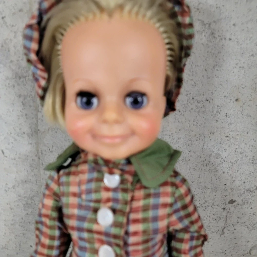 Vintage Ideal Velvet  Doll‎ PLAID HAT Skirt Dress Sears? Aftermarket Homemade?